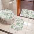thumbnail image 4 of Sage Green Coastal Bath Mat 3 Piece Bathroom Rug Set, Coral Starfish Nautical Compass Non Slip Bath Rug Contour Mat and Toilet Lid Cover, Absorbent Shower Mats Soft Bath Rugs and Mats Sets, 4 of 8