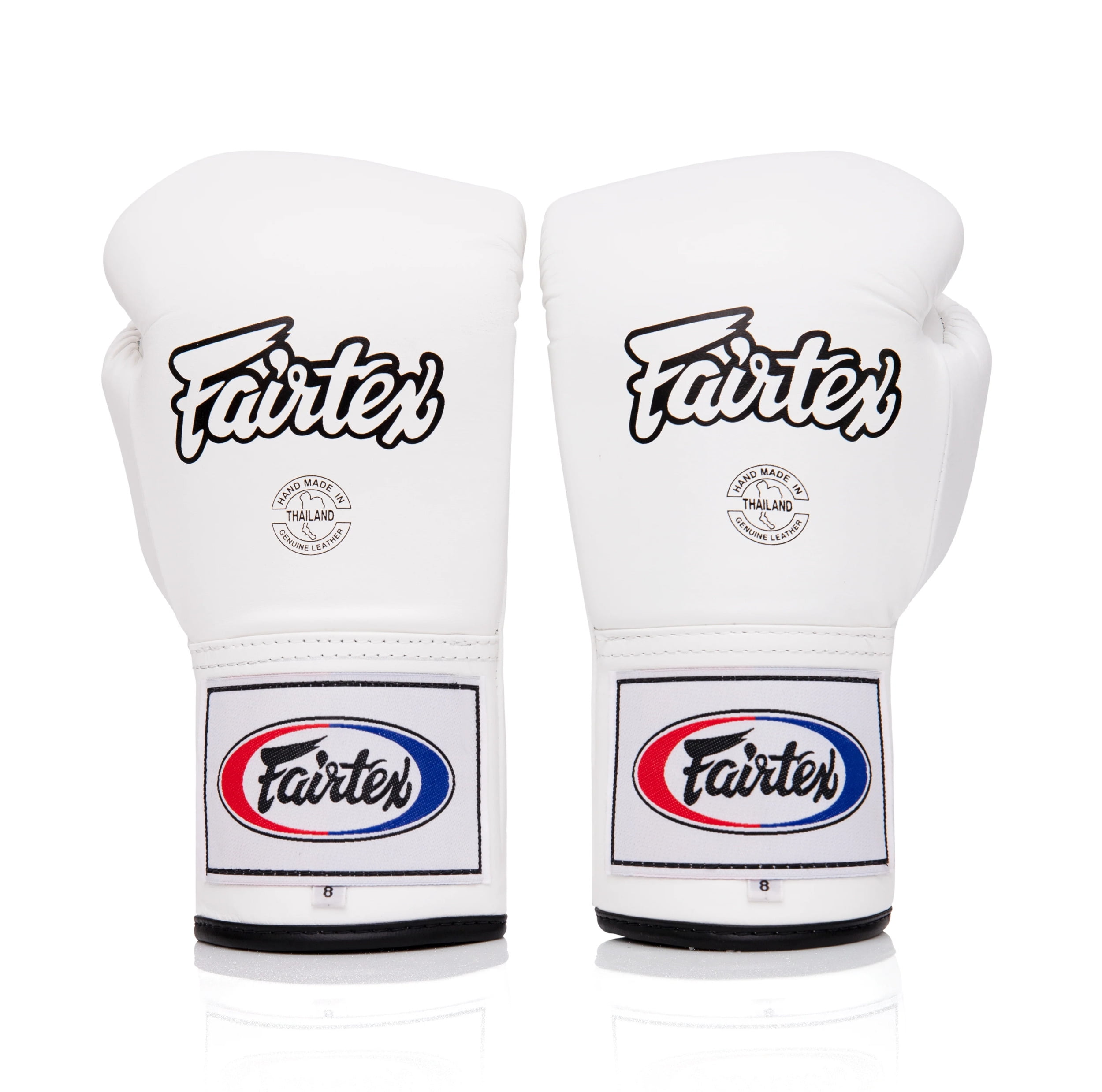 Fairtex BGL6 Pro Leather Laced Competition Gloves - Locked Thumb for Muay Thai and Boxing