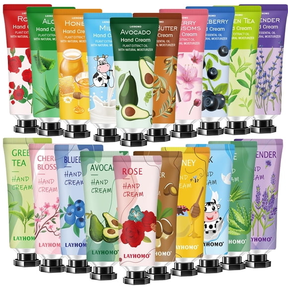 Paquete de 74 regalos de crema de manos, rellenos de medias para adultos, mujeres, regalos de agradecimiento para maestros, loción de manos, tamaño de viaje a granel para manos secas, regalos de agrad