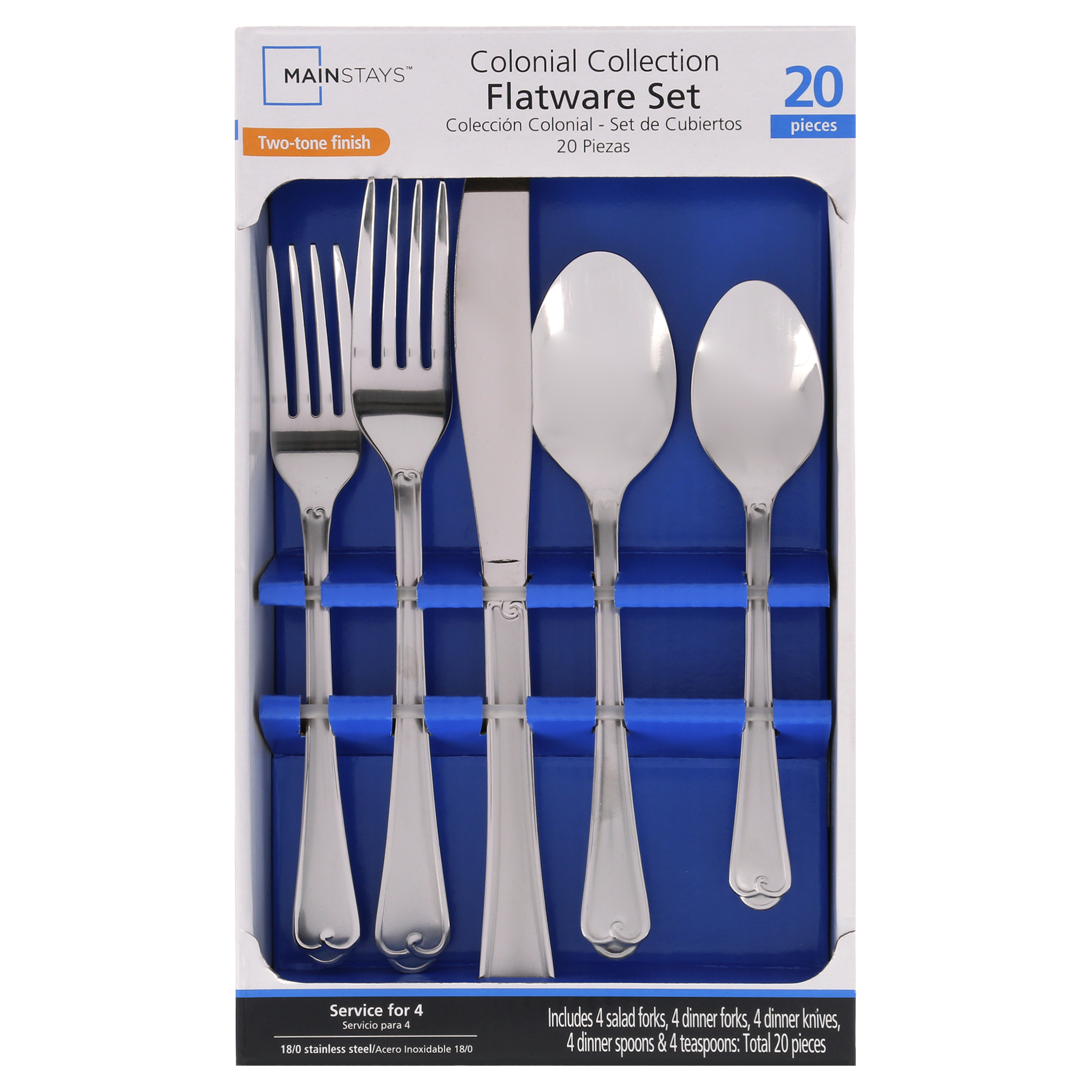 Mainstays Colonial 20 Piece Stainless Steel Flatware Set - image 5 of 9