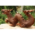 thumbnail image 3 of Wooden Crawling Dragon Handmade Sculpture Statue Handcrafted Gift Art Decorative Home Decor Figurine Accent Decoration Artwork Hand Carved Size: 16" long x 7.5 tall x 4" deep, 3 of 4