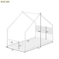 thumbnail image 6 of House Bed, Twin Size Bed Frame, Metal Bed with Roof and Colorful Lights, Slats Support No Box Spring Needed, White Youth Bed, 6 of 11
