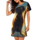 thumbnail image 2 of Balery Golden Cloud Winged Dog Camisón de manga corta con cuello redondo para mujer, cómodo y elegante., 2 of 6
