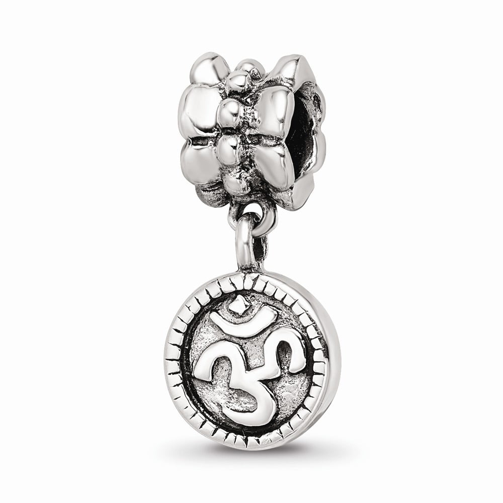Beautiful Sterling silver 925 sterling Sterling Silver Reflections Om Symbol Dangle Bead