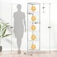 thumbnail image 2 of Corner Shelf Stand,Tall White Corner Shelf with LED Light with Music Sync and 16 Million DIY Color,Narrow Bookshelf Storage Rack Display Shelf Unit with Metal Frame for Living Room,Bedroom (White), 2 of 11