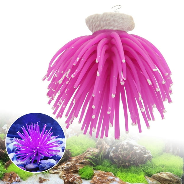 Erizo De Mar De Silicona Para Acuario, Seguro Para Sus Peces Fácil De Instalar Simulación Coral Luminoso Luminiscente Para Peceras Para Acuarios Para El Hogar Para Hoteles