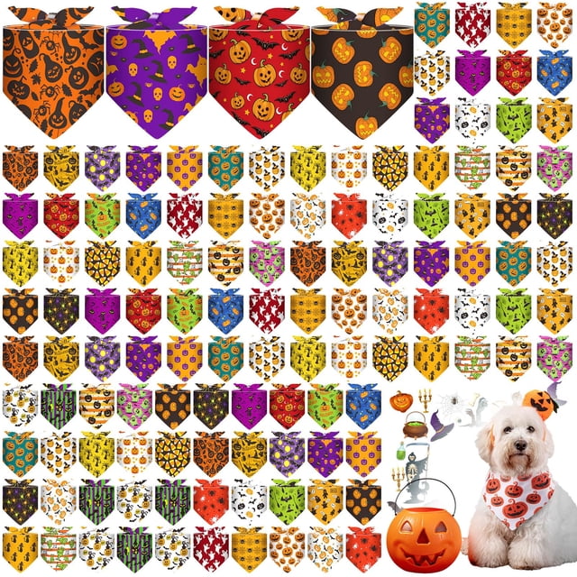 Pañuelos para perros Sanwuta Halloween, 120 unidades, para perros pequeños y medianos