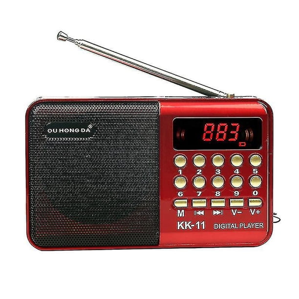 Portable Mini Digital Radio Speaker Fm Radio Usb Tf Mp3 Music Player Telescopic Antenna Handsfree Pockets Receiver Outdoor K11