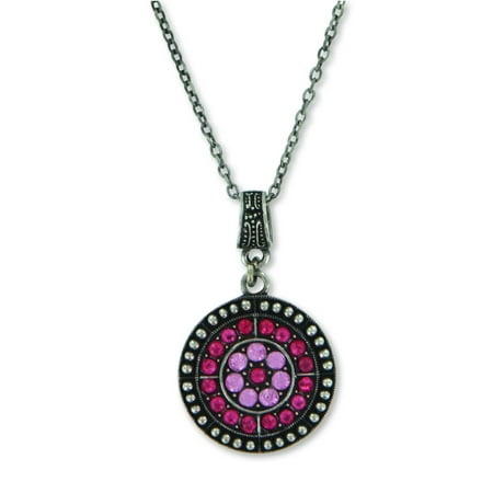 Jeweled Rose Pendant - Necklace