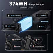 Jasion EB6 Electric Bike for Adults, 1200W Peak Motor Folding Ebike with 48V Removable Built-in Battery, Up to 25 MPH, 20 Fat Tire Foldable Electric Bicycle, UL 2849