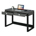 thumbnail image 2 of Convenience Concepts Newport 30.75 in. 2 Drawer Desk with Charging Station, Weathered Gray/Black, 2 of 8