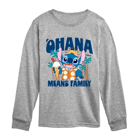 Lilo & Stitch - Ohana Family Fun Stitch - Youth Boys Long Sleeve Graphic T-Shirt