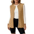 thumbnail image 7 of yillto Womens Sherpa Fleece Sleeveless Vest Jackets Lightweight Warm Fuzzy Open Front Fall Clothes Winter Coats, 7 of 7