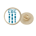 thumbnail image 1 of Morse Code Expressions Ligne de Rince Broche Ronde en Métal Doré, 1 of 3