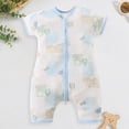 thumbnail image 2 of Baby Onesies Boy Baby Rompers Summer Newborn High Stretch Solid Color Breathable Cotton With Front Button Closure, 2 of 8