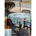 thumbnail image 4 of Outdoor Tablecloth with Umbrella Hole & Zipper, Teal Blue Seahorse Coastal Square Tablecloth 54x54 Inch, Nautical Beach Eucalyptus Coral Patio Table Cover Waterproof Table Cloth for Picnic/Party, 4 of 7