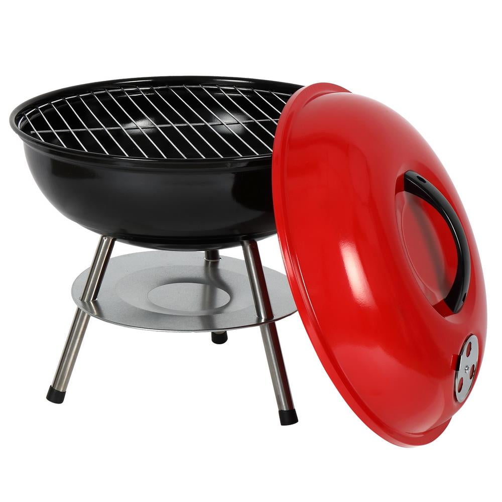 Zimtown 14" Portable Outdoor Charcoal Grill, Red