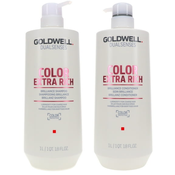 Goldwell Dualsenses Color Extra Rich Brilliance Shampoo 33.8 oz & Dualsenses Color Extra Rich Brilliance Conditioner 33.8 oz Combo Pack