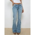 thumbnail image 4 of Women'S Ultra-Low Flare Stretch Jeans Light Blue S, 4 of 7