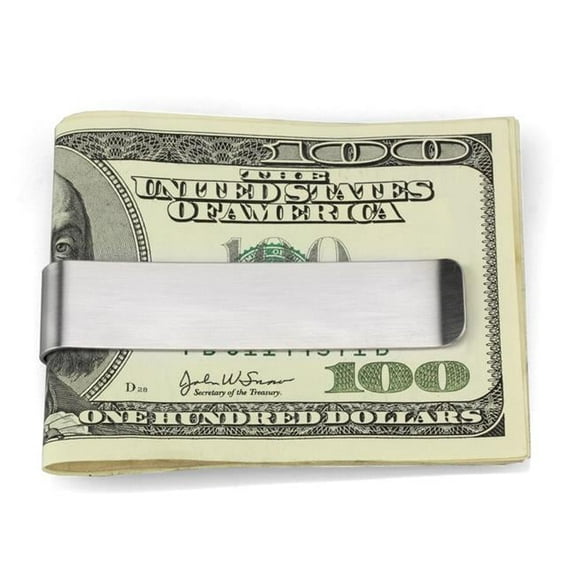 Alamode LO3381 Unisex High Polished Stainless Steel Money Clip with No Stone in No Stone