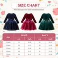 thumbnail image 3 of Kuleyang Little Girls Dresses Tutu Long Sleeve Velvet Tulle Spring Princess Star Sequin Ruffle Holiday Party Birthday Dresses Green 5T(110), 3 of 7