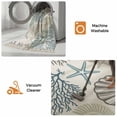 thumbnail image 5 of Blue Teal Coastal Kitchen Runner Rug 2'x4', Summer Beach Coral Shell Starfish Washable Rug with Tassels, Non Slip Woven Cotton Bathroom Rugs Hallway Carpet for Foyer Bedroom Entry Back Door Decor, 5 of 9