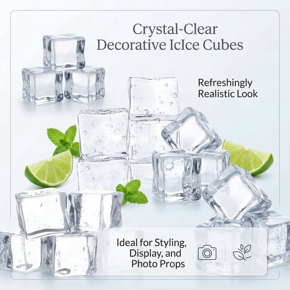 CNDRLEF 50PCS Clear Decorative Cubes, 0.8 in Square Fake Ice Props for Photography, Vase Fillers, Table Decor and Event Styling