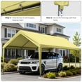 thumbnail image 6 of Pakunoda 12' X 20' Carport Canopy Replacement Cover, Portable Car Garage Shelter Party Top Tent with 34PC Ball Bungees, Light Yellow (Only Cover, Frame Not Included), 6 of 8