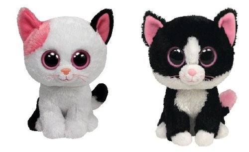 ty beanie babies black and white cat