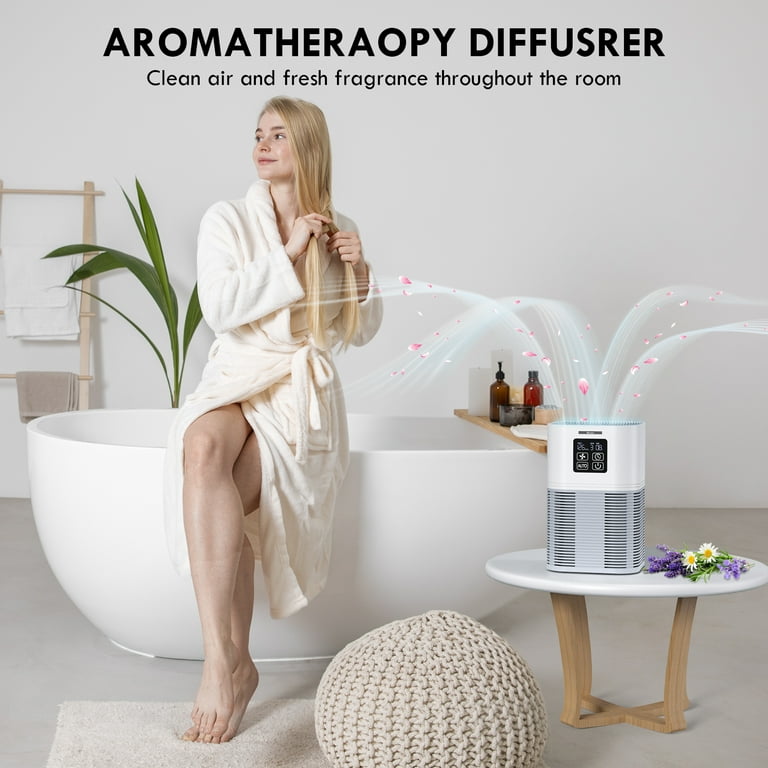 VEWIOR Home Air Purifier H13 HEPA Ideal for Allergies Odor Dust Smoke Pollen 300 sq.ft Coverage Walmart