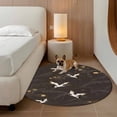 thumbnail image 2 of Japanese Style Round Area Rug 3Ft Washable Small Circle Rugs for Kitchen Entryway, Vintage Cranes Ocean Wave Black Grey Non-Slip Carpet Floor Mats Indoor Outdoor Carpet Runner Aesthetic Home Decor, 2 of 8