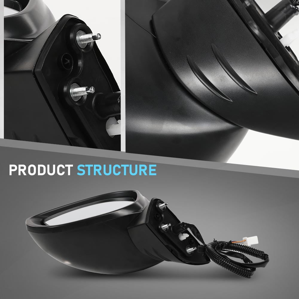 CROSSDESIGN Power Adjust Black Mirror Left Driver Side Fit for Honda Civic 2022-2023