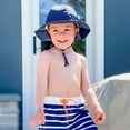 thumbnail image 3 of JAN & JUL Cotton Floppy Sun-Hat for Toddler Boy with UV Protection (M: 6-24 Months, Atlantic Blue), 3 of 5