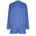 thumbnail image 6 of Dyegold Women 2 Piece Outfits Sweatsuit Crewneck Oversized Sweatshirt Lounge Shorts 2023 Casual Cozy Pajamas Tacksuit Set, 6 of 7
