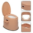 thumbnail image 3 of Ktaxon RV Toilet Portable Travel Toilet, Lightweight  Indoor Outdoor Commode, Brown, 3 of 8