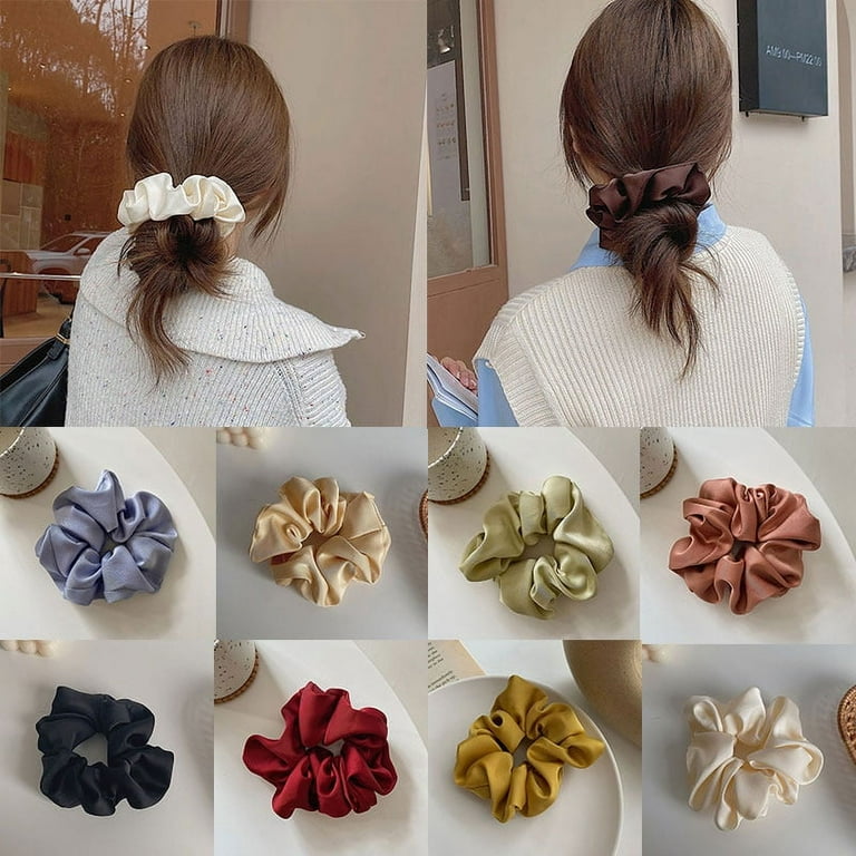 Silk Scrunchie Elastic Handmade Multicolor Hair Band Ponytail