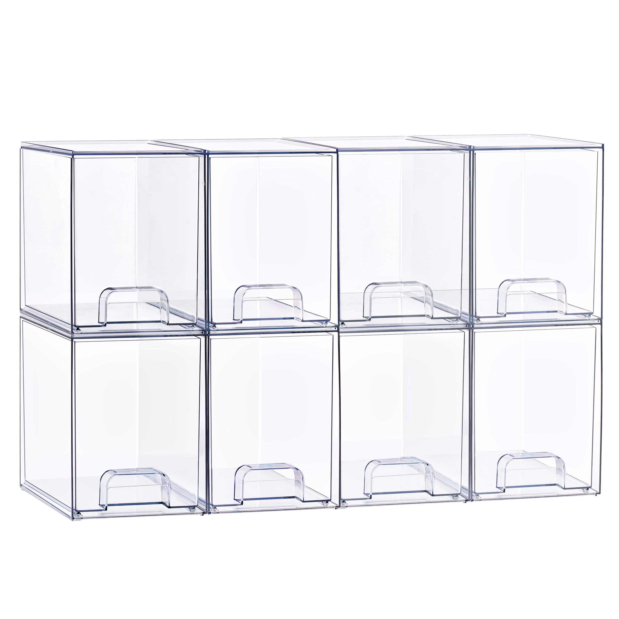 Sorbus Tall Stackable Acrylic Storage Drawers, Clear Baby Organizer Bins, 8-Pack