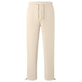 thumbnail image 4 of Girls Wide Leg Sweatpants Kids Baggy Casual Elastic Waist Track Sweat Pants with Pockets Y2k Streetwear Beige 140, 4 of 6