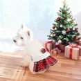 thumbnail image 6 of UOSIA Small Dog Christmas Sweater Dress with Bowtie & Leash Hole Girl Puppy Winter Clothes Sweaters Pleated Skirts, 6 of 6