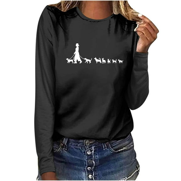 Fall Tops For Women 2025 Trendy Dressy Casual Long Sleeve Shirts For Women Cotton Long Plus Size Blouses For Women 4X-5X Cotton Womens Graphic Long Sleeve Tops Oversized