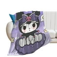thumbnail image 2 of Funny retro style Kuromi anime print plush blanket, suitable for sofa bedroom or home decoration, suitable for all seasons 30 inches * 40 inches, 2 of 6