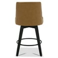 thumbnail image 5 of CHITA 26 inch Swivel Upholstered Counter Height Bar Stools with Tufted Back Set of 2, Faux Leather in Cognac Brown, 5 of 8