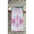thumbnail image 3 of Ambesonne Pastel Quilted Bedspread Set 2 Pcs, Fantasy Random Circles, Twin Size, Pale Pink Aqua White, 3 of 3