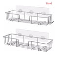 thumbnail image 3 of Cateissary Cesta de almacenamiento de 2 piezas para baño, organizador autoadhesivo montado en la pared, soporte para cepillos de dientes, estante para Almacenamiento y organización del hogar Cateissary HA070925-01, 3 of 6