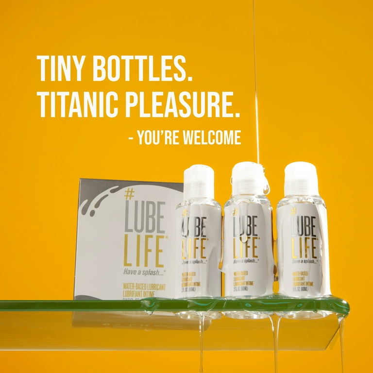 Lube Life Water-Based Travel Lubricant, Vegan, Toy Compatible, Easy to  Clean, 3 x 2 Fl Oz