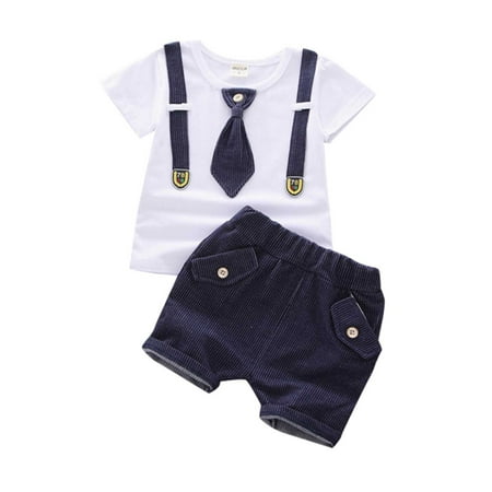 

Women Sweats Suits Kids Toddler Baby Boys Patchwork Short Sleeve Tops Striped Shorts Outfit Set 2PCS Clothes