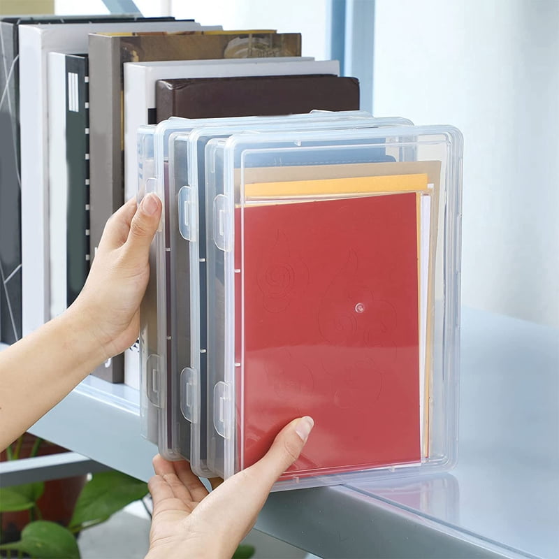 6 Pcs 7In x 9In x 2In Plastic Storage Box with Lid Multipurpose Craft Organizer Plastic Containers Clear Pencil Case