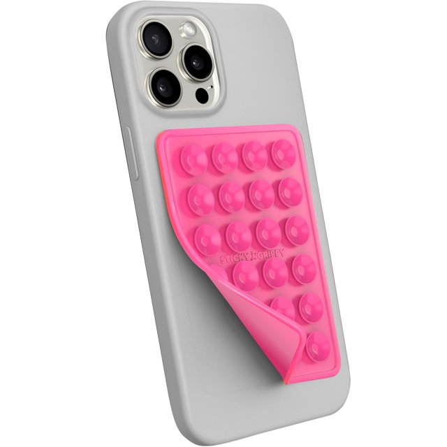 Stickygrippy - Funda Para Teléfono Con Ventosa, Accesorio Adhesivo De Silicona Para Iphone Y Android, Manos Libres, Espejo De Juguete, Soporte Para Teléfono De Ducha, Vídeos Tiktok Y Selfies (Rosa)