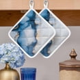 thumbnail image 2 of Blue Marble Pot Holders for Kitchen Heatproof Potholder, 4 Pack Modern Gray Golden Abstract Gradient Art Hot Pads Multipurpose Oven Pads Cloth Potholders Trivet for Cooking and Baking, 2 of 8