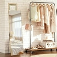 thumbnail image 2 of MyDepot 59"x16" Shatter-Proof Full-Length Mirror – Aluminum Frame, Freestanding/Hangable, Gold, 2 of 9